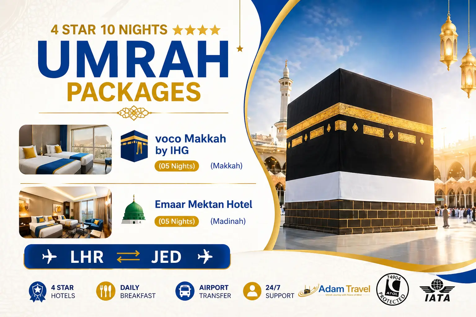4 star 10 Nights umrah packages from UK - Adam Travel