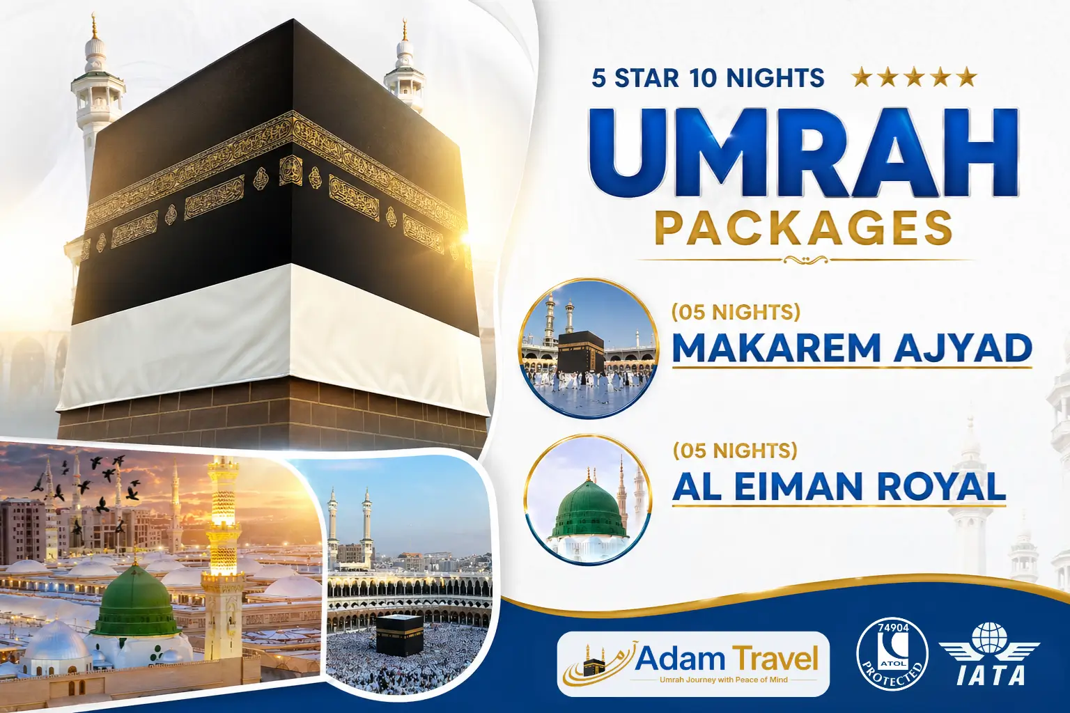 5 star 10 Nights umrah packages from the UK - adam travel