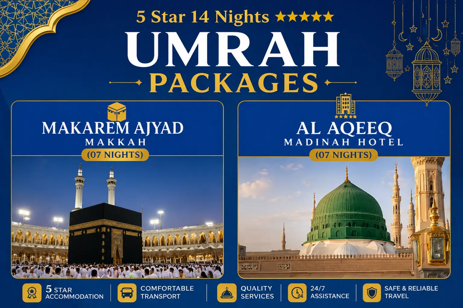 5 star 14 Nights umrah packages - adam travel