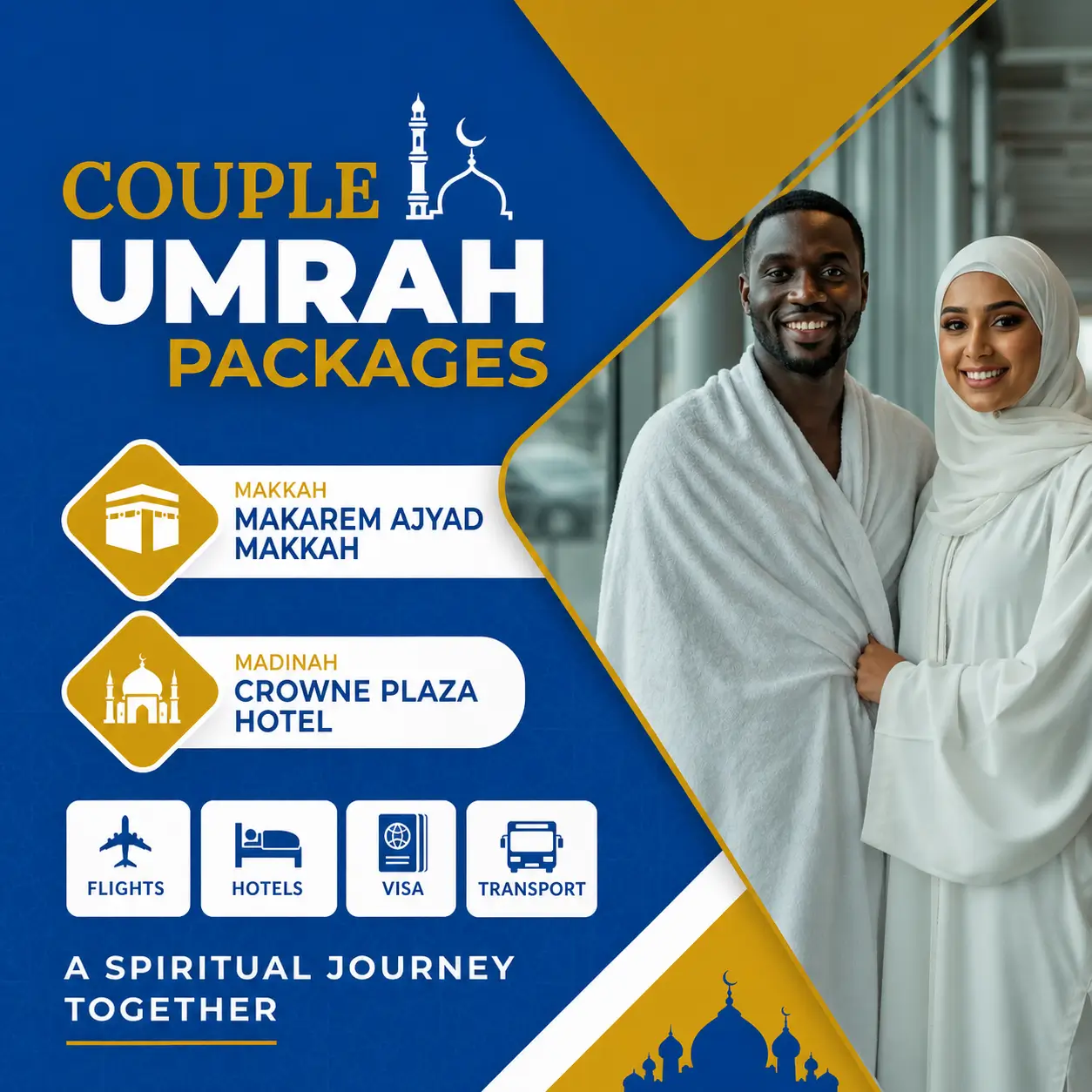 Couple umrah packages from UK - Adam Travel