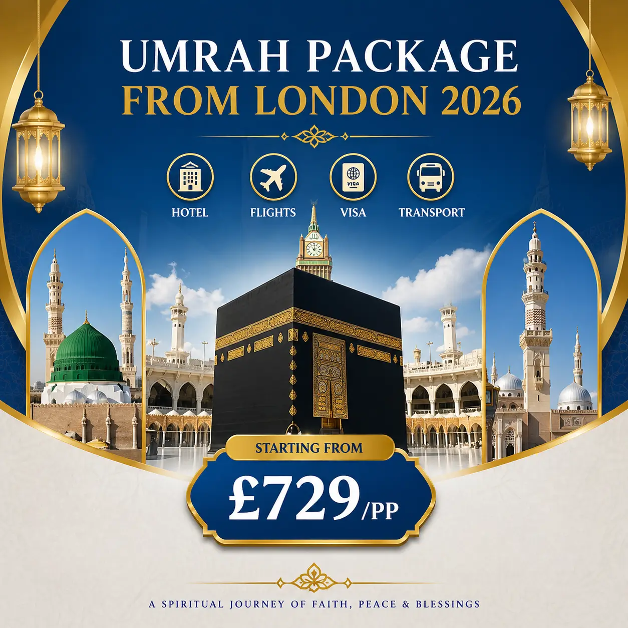 umrah packages from london - adam travel