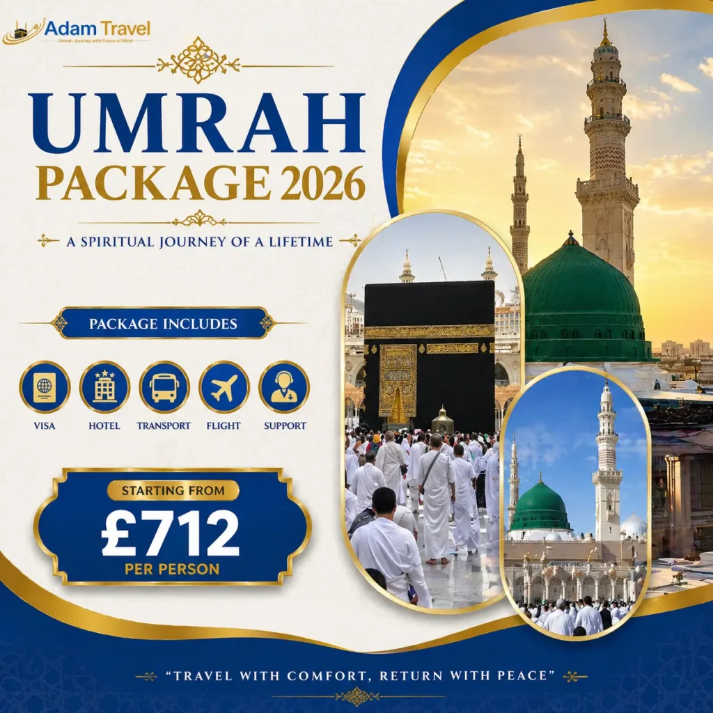 umrah packages from the UK 2026 - Adam Travel