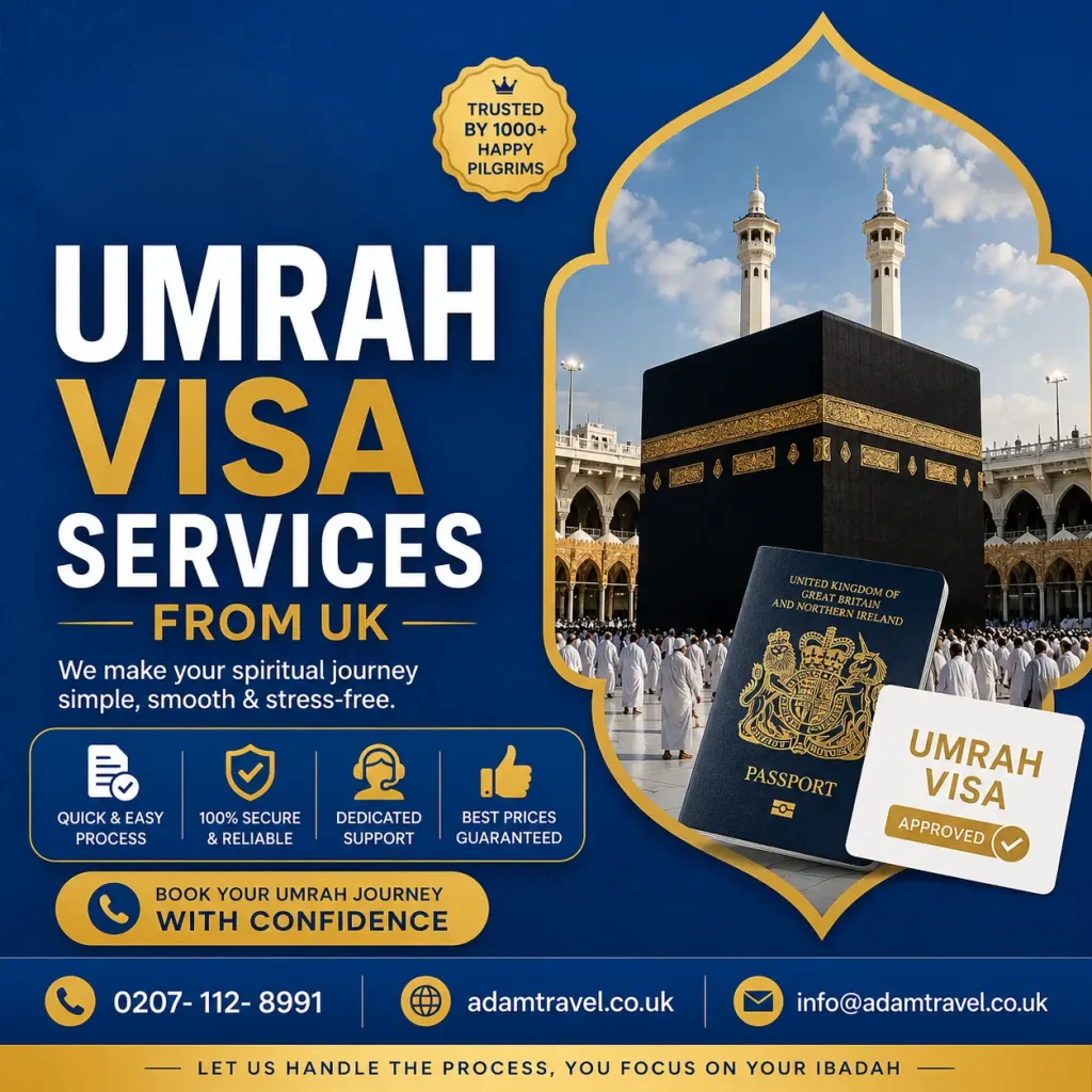 Umrah Visa services from uk - Adam Travel
